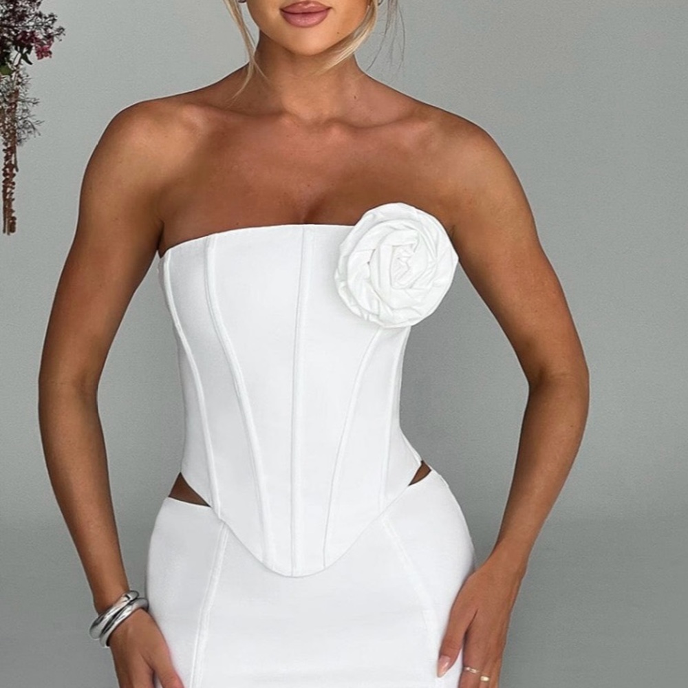 Babyboo White Flower Corset Top
